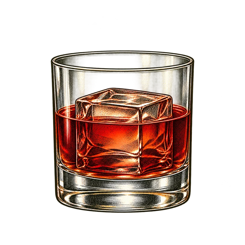 Vintage cocktail engraving: Boulevardier