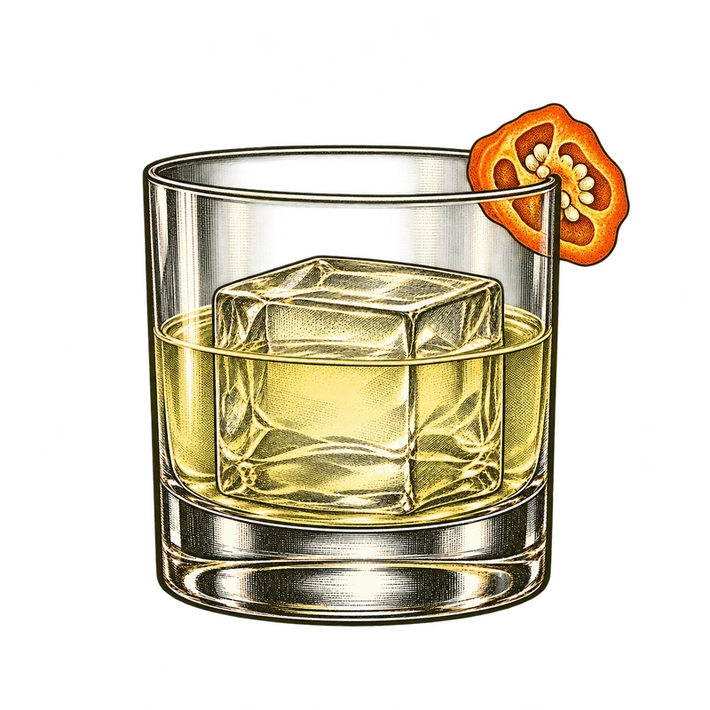 Vintage cocktail engraving: El Jefe