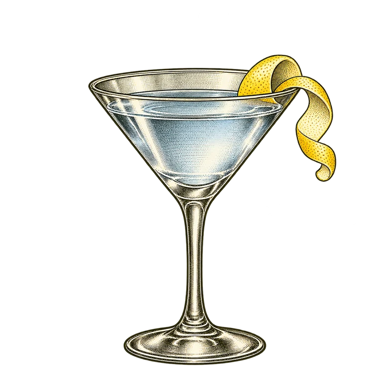 Vintage cocktail engraving: Favorite Thing for Lunch
