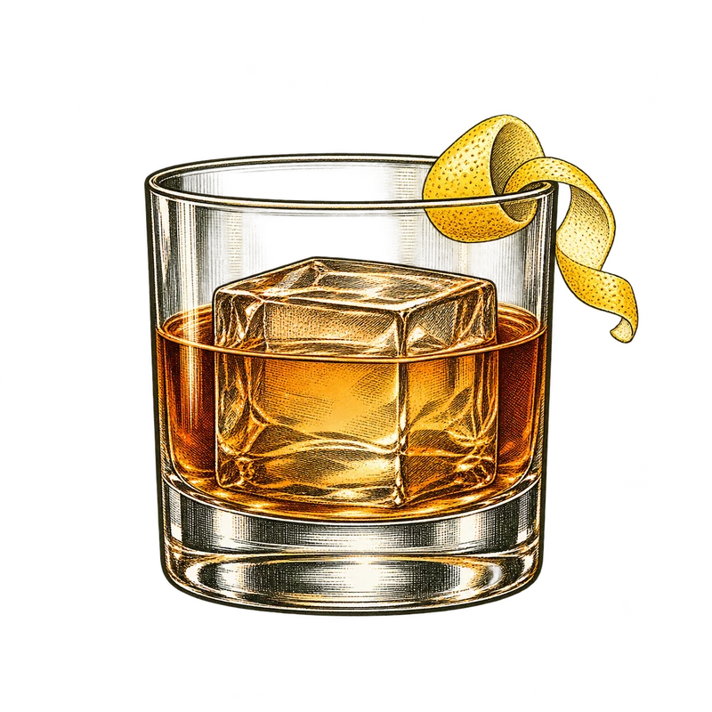 Vintage cocktail engraving: The Godfather